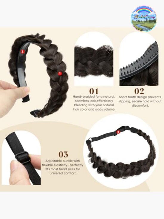 Handmade Braided Headbands Hair Hoops Elastic Stretch Headwrap main image 6
